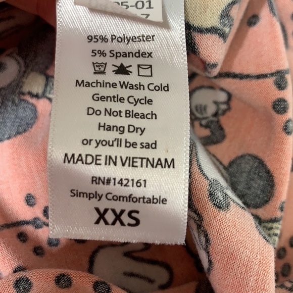 LuLaroe Irma Tunic Minnie Mouse Lic. Disney-Peach/Black/White, Sz XXS - Picture 9 of 9